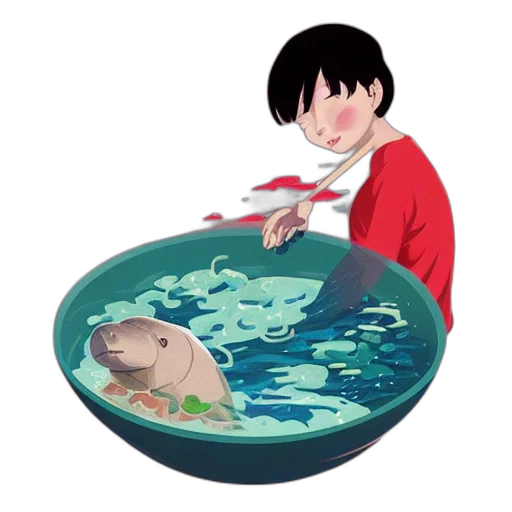 concept art, photorealistic, underwater, manatee transparent PNG cut-out