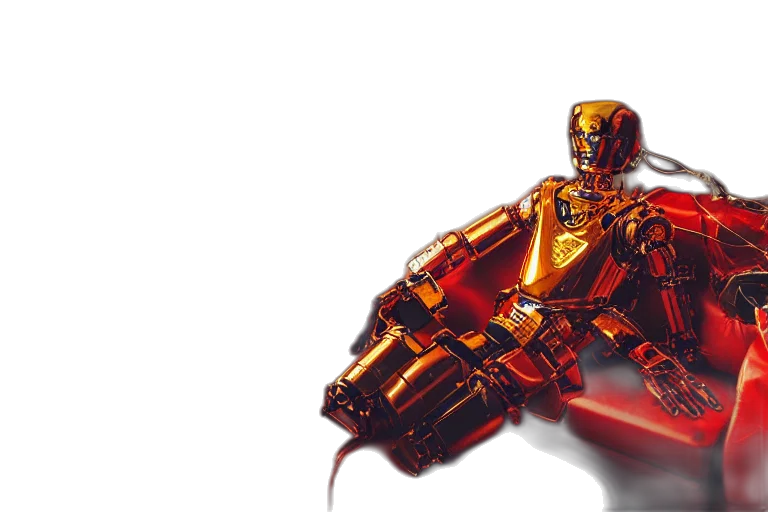robot, weapon, concept art, 3d render transparent PNG cut-out