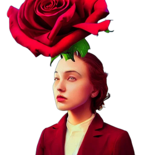 crown, flower, face, hat transparent PNG cut-out