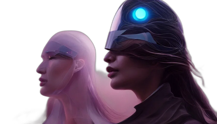 mask, face, robot, concept art transparent PNG cut-out