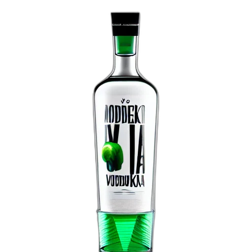bottle, 3d render, green, vodka transparent PNG cut-out