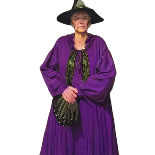 dress, hat, umbrella, staff transparent PNG cut-out