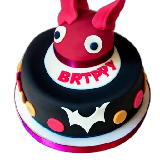 3d render, bat, birthday, cake transparent PNG cut-out