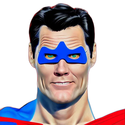face, mask, comic book art, 3d render transparent PNG cut-out
