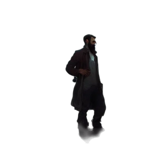 jacket, staff, weapon, creature transparent PNG cut-out