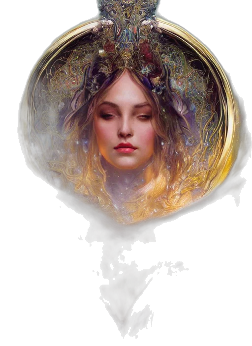 crown, jewelry, face, fantasy art transparent PNG cut-out