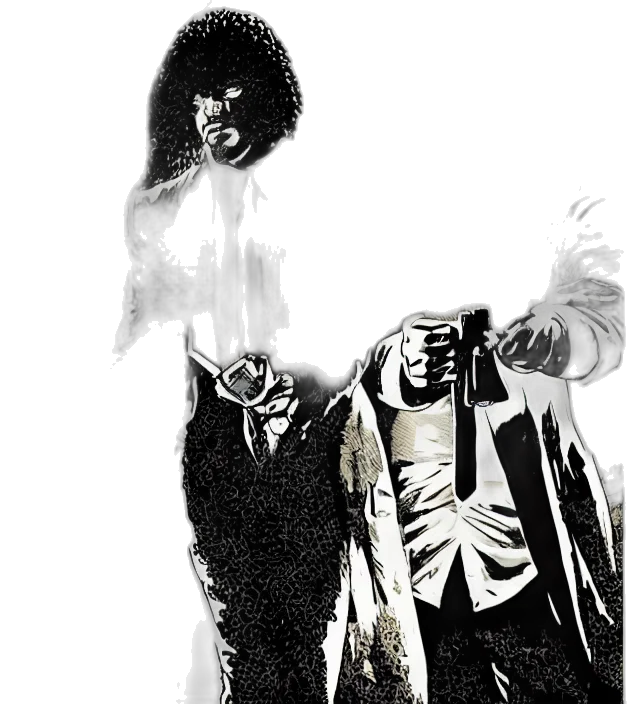 jacket, sword, comic book art, concept art transparent PNG cut-out