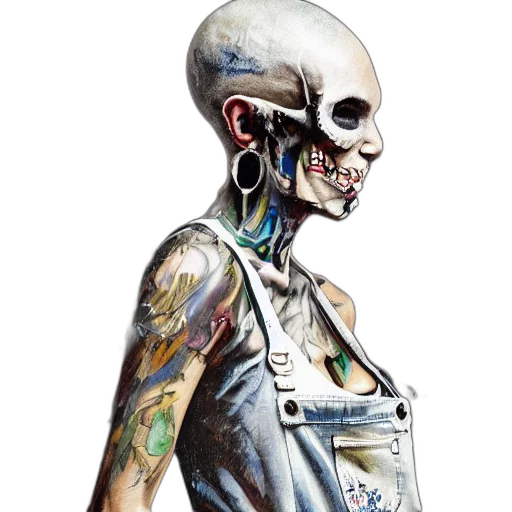 robot, jewelry, dress, cyberpunk transparent PNG cut-out