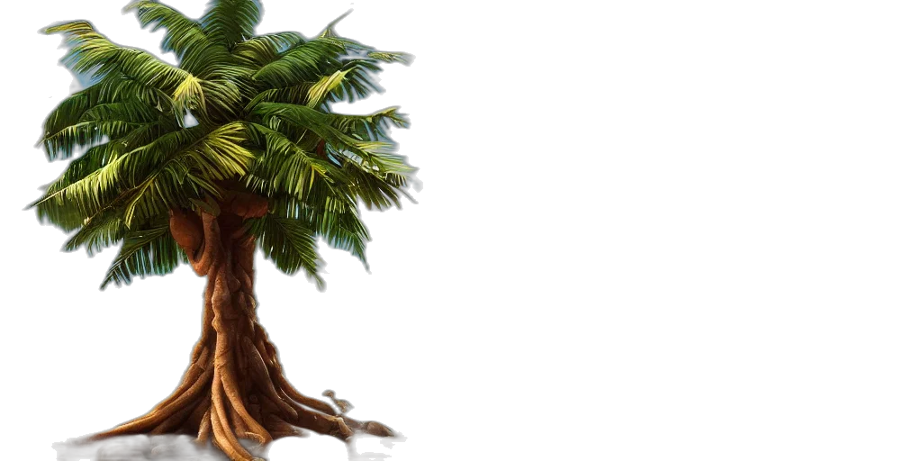 tree, hair, hat, 3d render transparent PNG cut-out