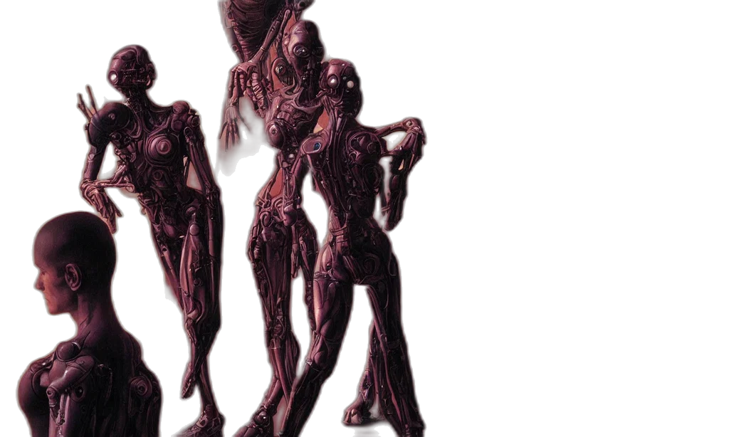 robot, concept art, 3d render, outer space transparent PNG cut-out