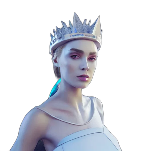 crown, dress, face, concept art transparent PNG cut-out
