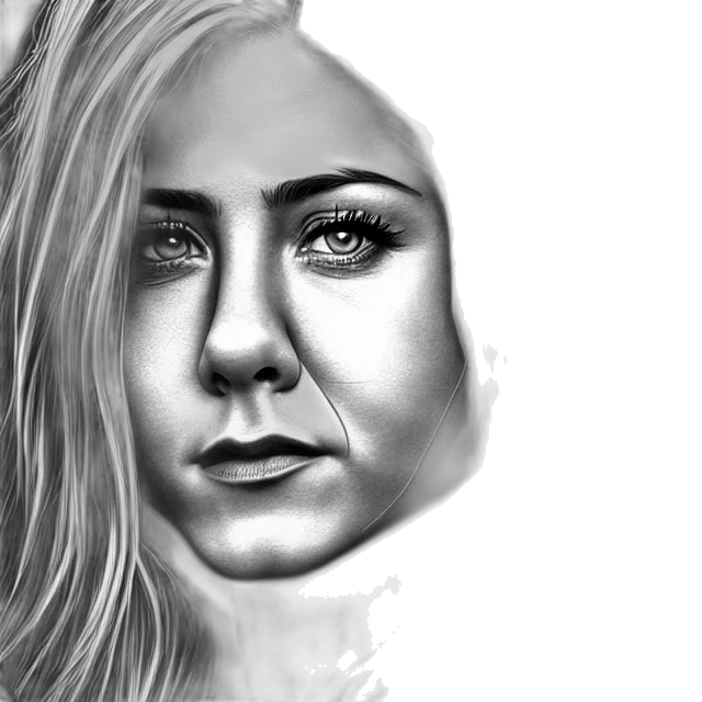 face, photorealistic, pencil sketch, cartoon transparent PNG cut-out