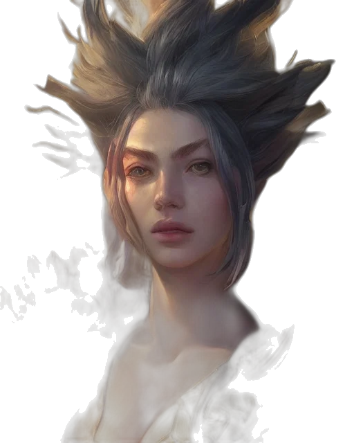 face, crown, hair, mask transparent PNG cut-out