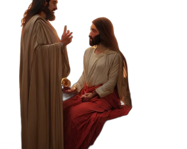 3d render, photography, jesus, coupling transparent PNG cut-out