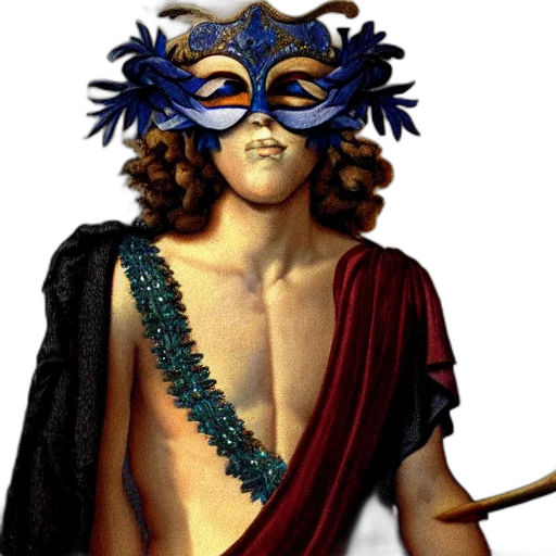 mask, crown, fantasy art, photorealistic transparent PNG cut-out