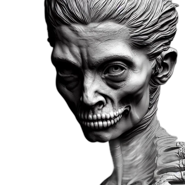 face, mask, creature, photorealistic transparent PNG cut-out