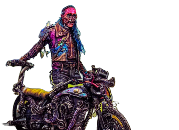 cyberpunk, concept art, comic book art, neon transparent PNG cut-out