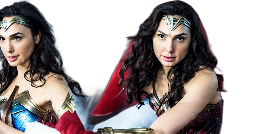 comic book art, photograph, gal, gadot transparent PNG cut-out