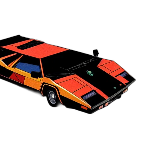 car, concept art, comic book art, 3d render transparent PNG cut-out