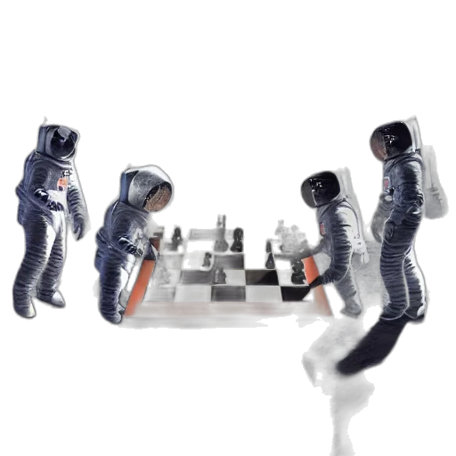 robot, concept art, 3d render, outer space transparent PNG cut-out