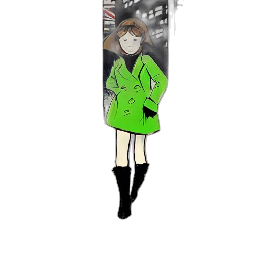 jacket, staff, dress, weapon transparent PNG cut-out