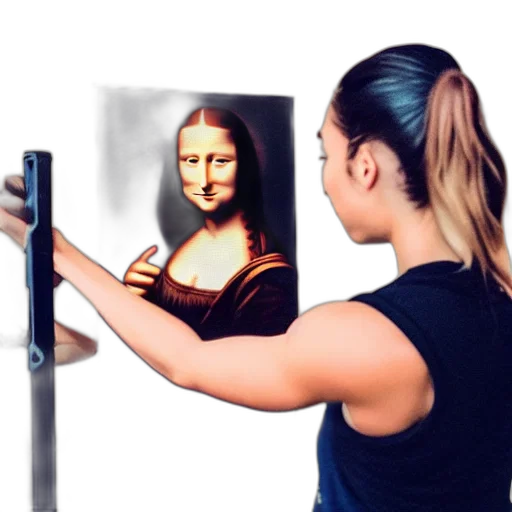 face, robot, photorealistic, oil painting transparent PNG cut-out