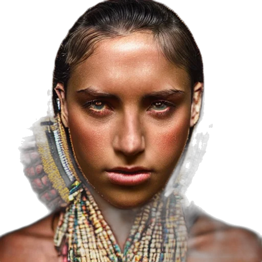 jewelry, face, mask, hair transparent PNG cut-out