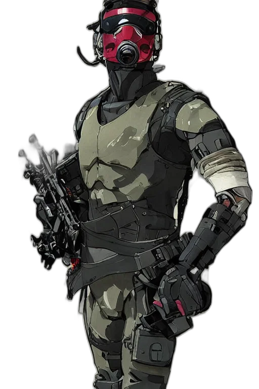 weapon, robot, staff, jacket transparent PNG cut-out