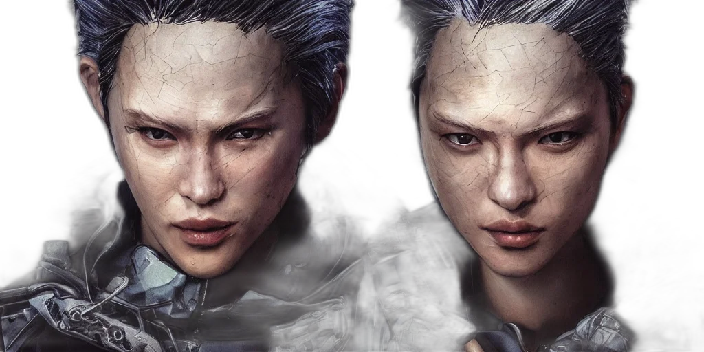 face, photorealistic, concept art, 3d render transparent PNG cut-out