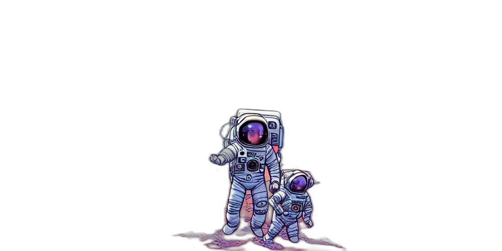 robot, creature, staff, pixel art transparent PNG cut-out