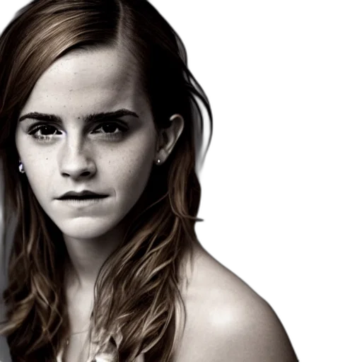face, photorealistic, emma, watson transparent PNG cut-out