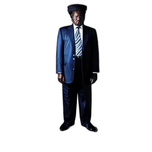 hat, staff, jacket, robot transparent PNG cut-out