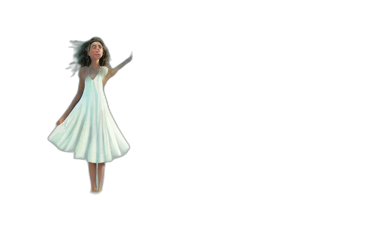 dress, hair, creature, 3d render transparent PNG cut-out
