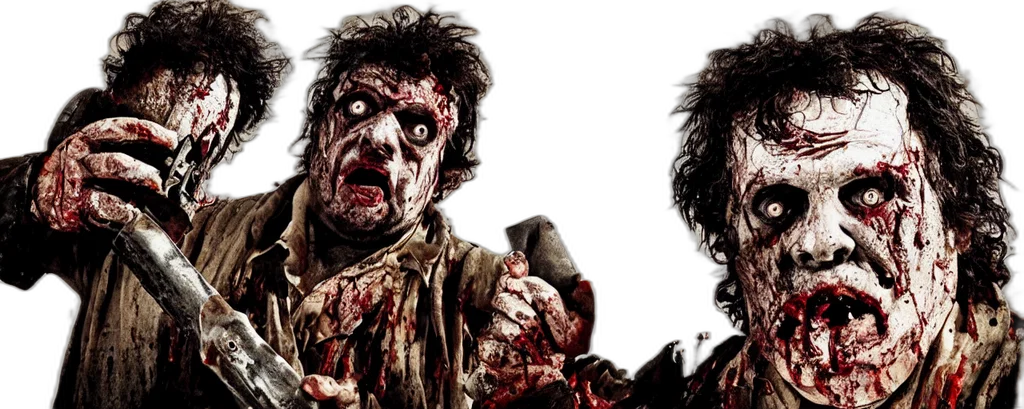 photorealistic, concept art, comic book art, leatherface transparent PNG cut-out