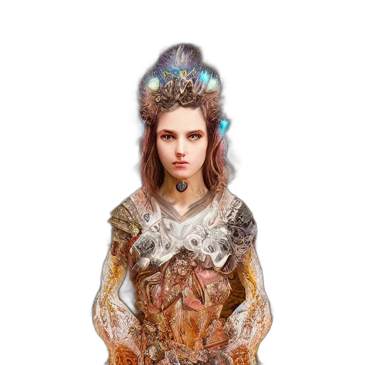 dress, crown, jewelry, face transparent PNG cut-out