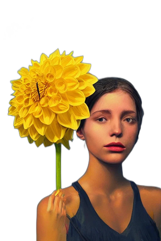 flower, face, crown, dress transparent PNG cut-out