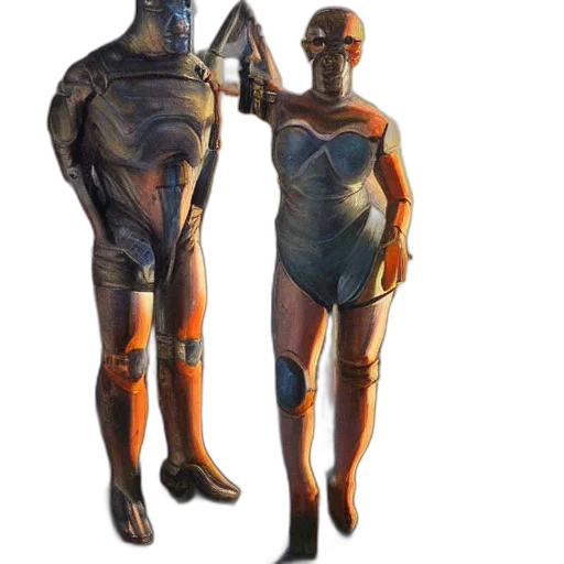 robot, dress, concept art, 3d render transparent PNG cut-out