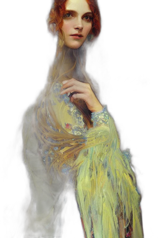 dress, hair, face, jewelry transparent PNG cut-out