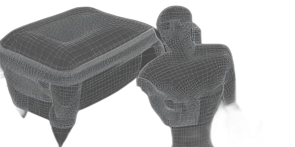 furniture, 3d render, hyper, detailed transparent PNG cut-out