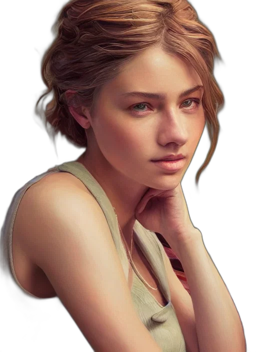 face, jewelry, hair, photorealistic transparent PNG cut-out