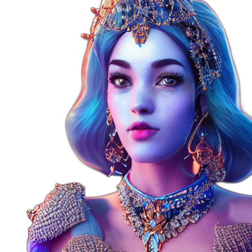 crown, jewelry, face, fantasy art transparent PNG cut-out