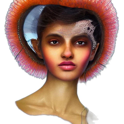 face, hat, mask, jewelry transparent PNG cut-out