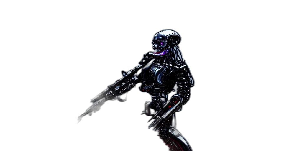 robot, weapon, staff, creature transparent PNG cut-out