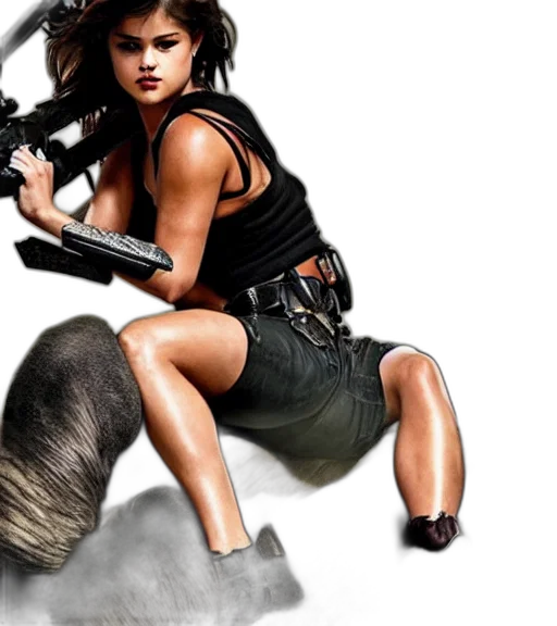 weapon, hair, concept art, photorealistic transparent PNG cut-out