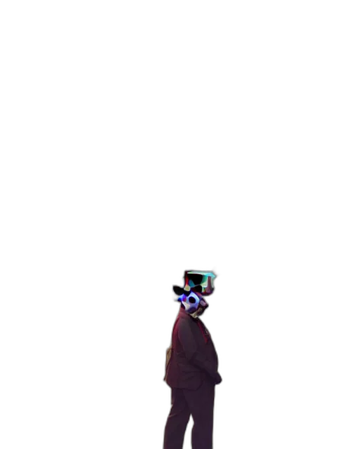 robot, staff, mask, hat transparent PNG cut-out