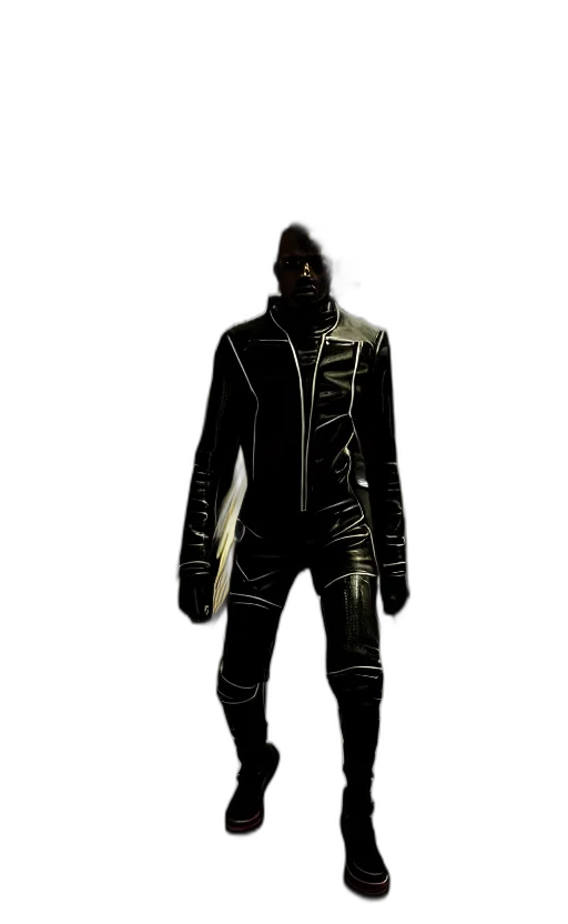 jacket, staff, mask, weapon transparent PNG cut-out
