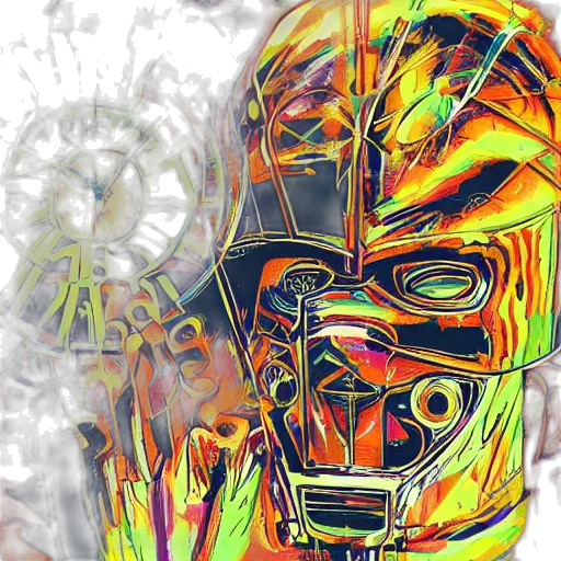 mask, robot, face, comic book art transparent PNG cut-out