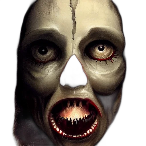 mask, face, creature, photorealistic transparent PNG cut-out