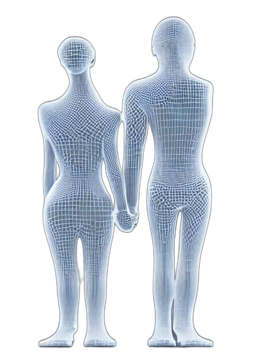 jewelry, dress, robot, 3d render transparent PNG cut-out