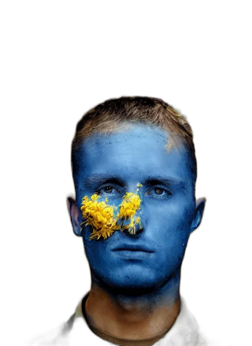 mask, face, flower, photorealistic transparent PNG cut-out